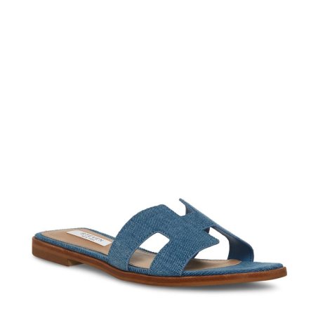 Sandalias de Diapositivas Steve Madden Hadyn Denim Fabric Mujer Azules | ES YF4S89